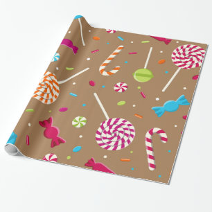 Cute Christmas Candy Pattern Wrapping Paper