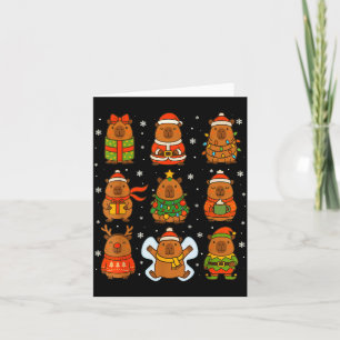Cute Christmas Capybara Funny Family Xmas Men Wome Card