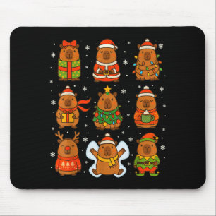 Cute Christmas Capybara Funny Family Xmas Men Wome Mouse Mat