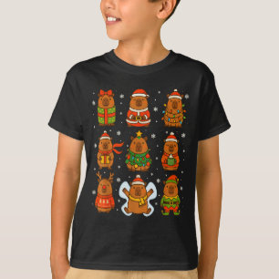 Cute Christmas Capybara Funny Family Xmas Men Wome T-Shirt