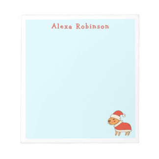 Cute Christmas Capybara in Santa hat Notepad