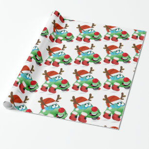 Cute Christmas Car Cartoon Wrapping Paper