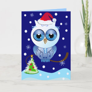 Cute Christmas card with Owl & text