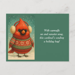 Cute Christmas Cardinal Kids Holiday Postcard