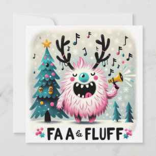 Cute Christmas Caroler "fa la fluff" Holiday Card