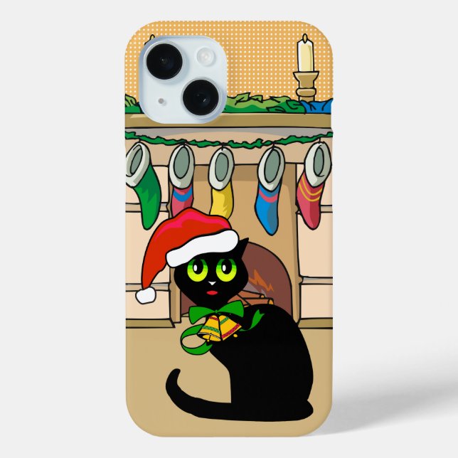 Cute Christmas Cartoon Cat Case-Mate iPhone Case (Back)