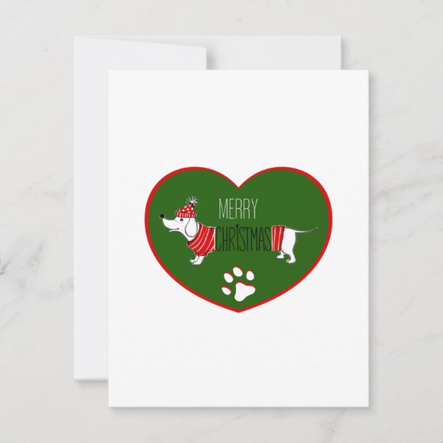 Cute Christmas Cartoon Dog Lover Holiday Card (Front)
