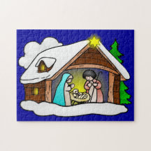 Cute Christmas Cartoon Nativity