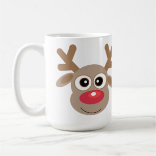 Cute Christmas Cartoon Reindeer Winter White Coffee Mug