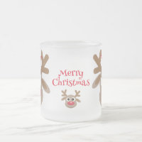 Cute Christmas Cartoon Reindeer Winter White