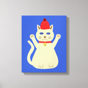 Cute Christmas Cat Canvas Print