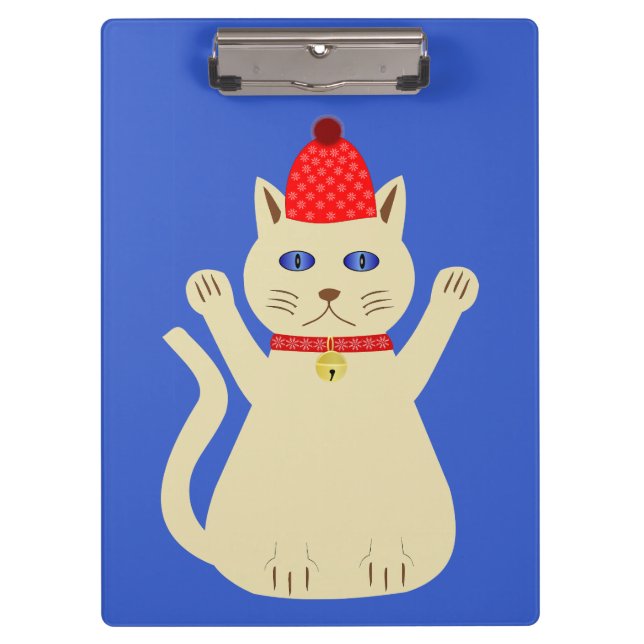 Cute Christmas Cat Clipboard (Front)