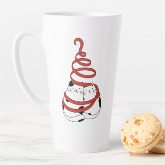 Cute Christmas cat couples in love minimalist  Latte Mug