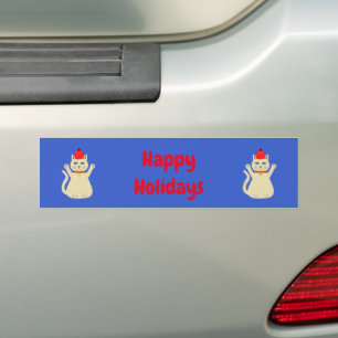 Cute Christmas Cat Custom Bumper Sticker