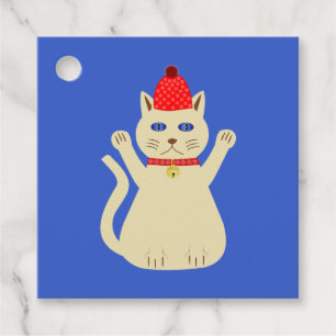 Cute Christmas Cat Custom Favour Tags