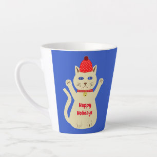 Cute Christmas Cat Custom Latte Mug