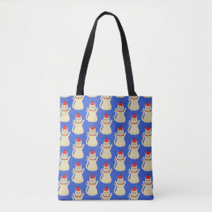 Cute Christmas Cat Double Side Print Tote Bag