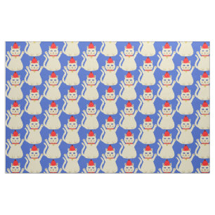 Cute Christmas Cat Fabric