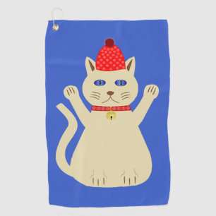 Cute Christmas Cat Golf Towel