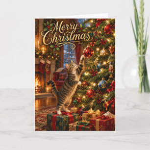 Cute Christmas Cat Holiday Card