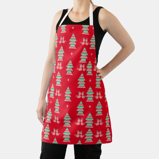 Cute Christmas Cat Holiday Christmas Apron (Insitu)