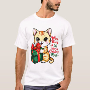 Cute Christmas Cat Holiday Gift for Cat lovers T-Shirt