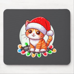 Cute Christmas Cat In Santa Hat  Mouse Mat