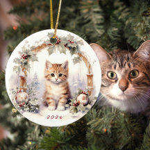Cute Christmas cat kitten animal