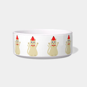 Cute Christmas Cat Patterned Bowl