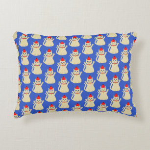 Cute Christmas Cat Patterned Double Side Decorative Cushion