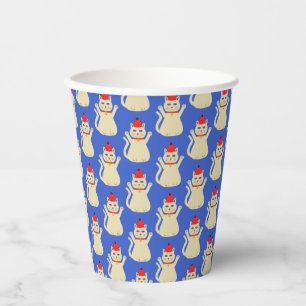 Cute Christmas Cat Patterned Paper Cups