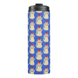 Cute Christmas Cat Patterned Thermal Tumbler