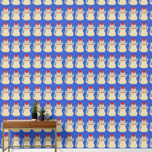 Cute Christmas Cat Patterned Wallpaper