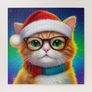 Cute Christmas Cat Santa Claus-68265 Jigsaw Puzzle