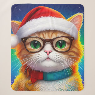 Cute Christmas Cat Santa Claus-68265 Sherpa Blanket