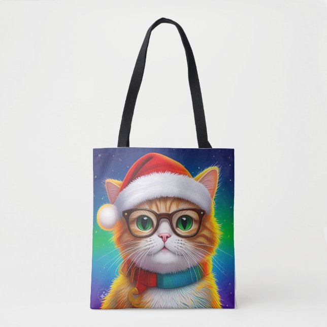 Cute Christmas Cat Santa Claus-68265 Tote Bag (Front)