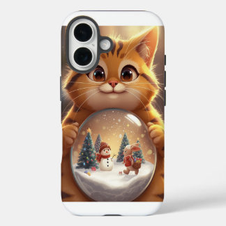 Cute Christmas Cat Snow Globe iPhone Case