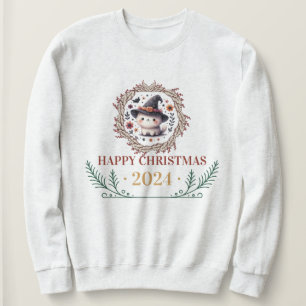 Cute Christmas Cat T-Shirt 2024 – Festive Holiday  Sweatshirt