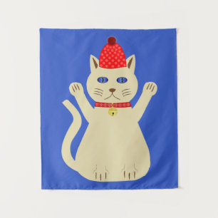 Cute Christmas Cat Tapestry