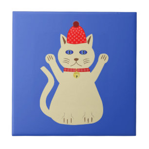 Cute Christmas Cat Tile
