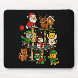 Cute Christmas Cat Tree Festive Holiday Design Kit Mouse Mat