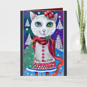Cute Christmas cat with custom text Announcement