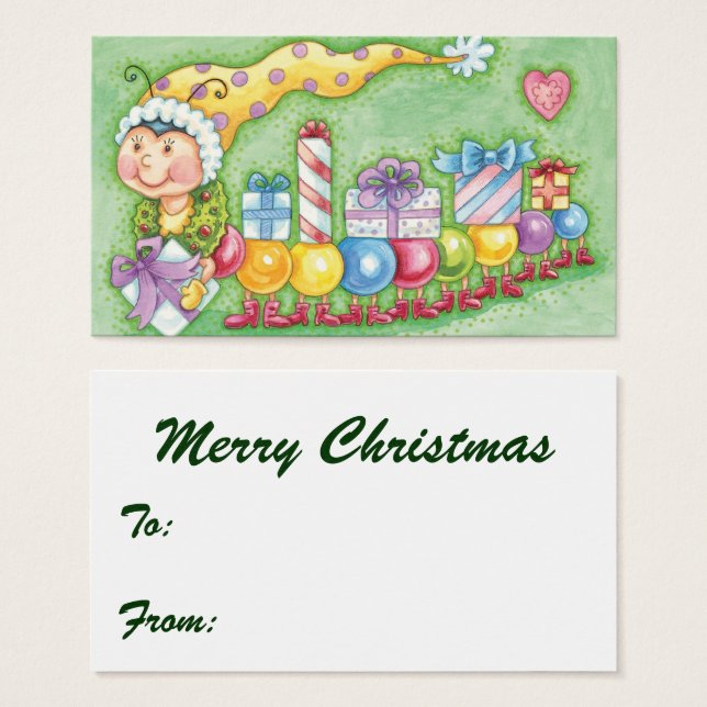 Cute Christmas Caterpillar Train with Presents (Front & Back)