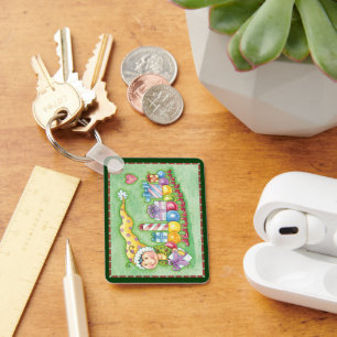 Cute Christmas Caterpillar Train with Presents Key Ring