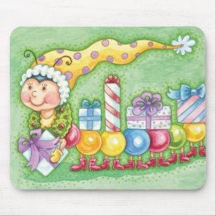 Cute Christmas Caterpillar Train with Presents Mouse Mat