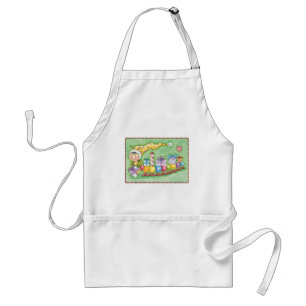 Cute Christmas Caterpillar Train with Presents Standard Apron