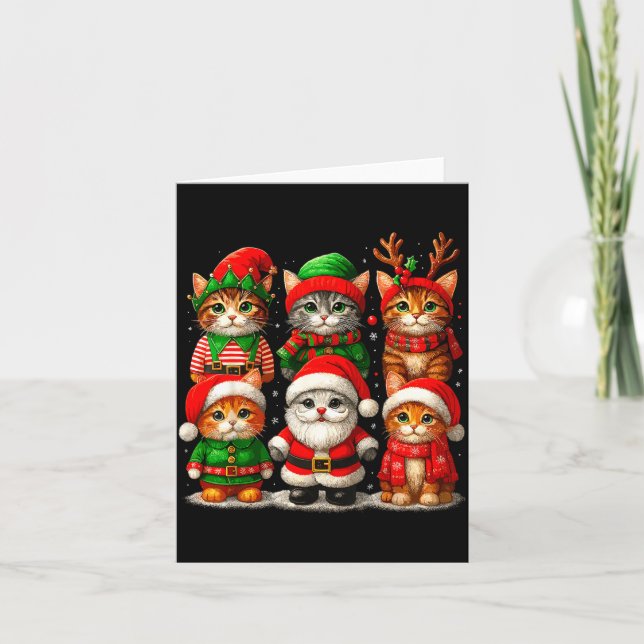 Cute Christmas Cats  Card (Front)