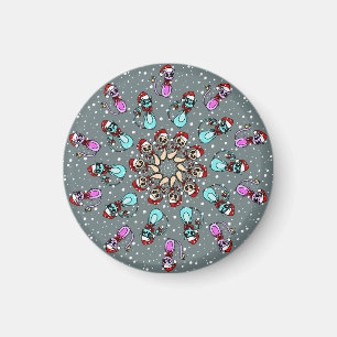 cute christmas cats circular magnet christmas gift