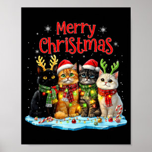 Cute Christmas Cats Funny Xmas Holiday Kitten Love Poster
