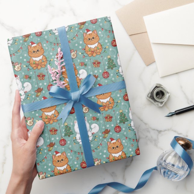 Cute Christmas Cats Holiday Wrapping Paper (Gifting)